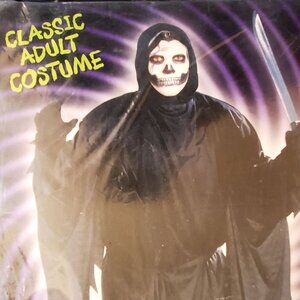 EUC Adult Halloween Hooded Robe Costume Cape fits up to 220# Creepy Scary Reaper